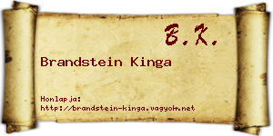 Brandstein Kinga névjegykártya